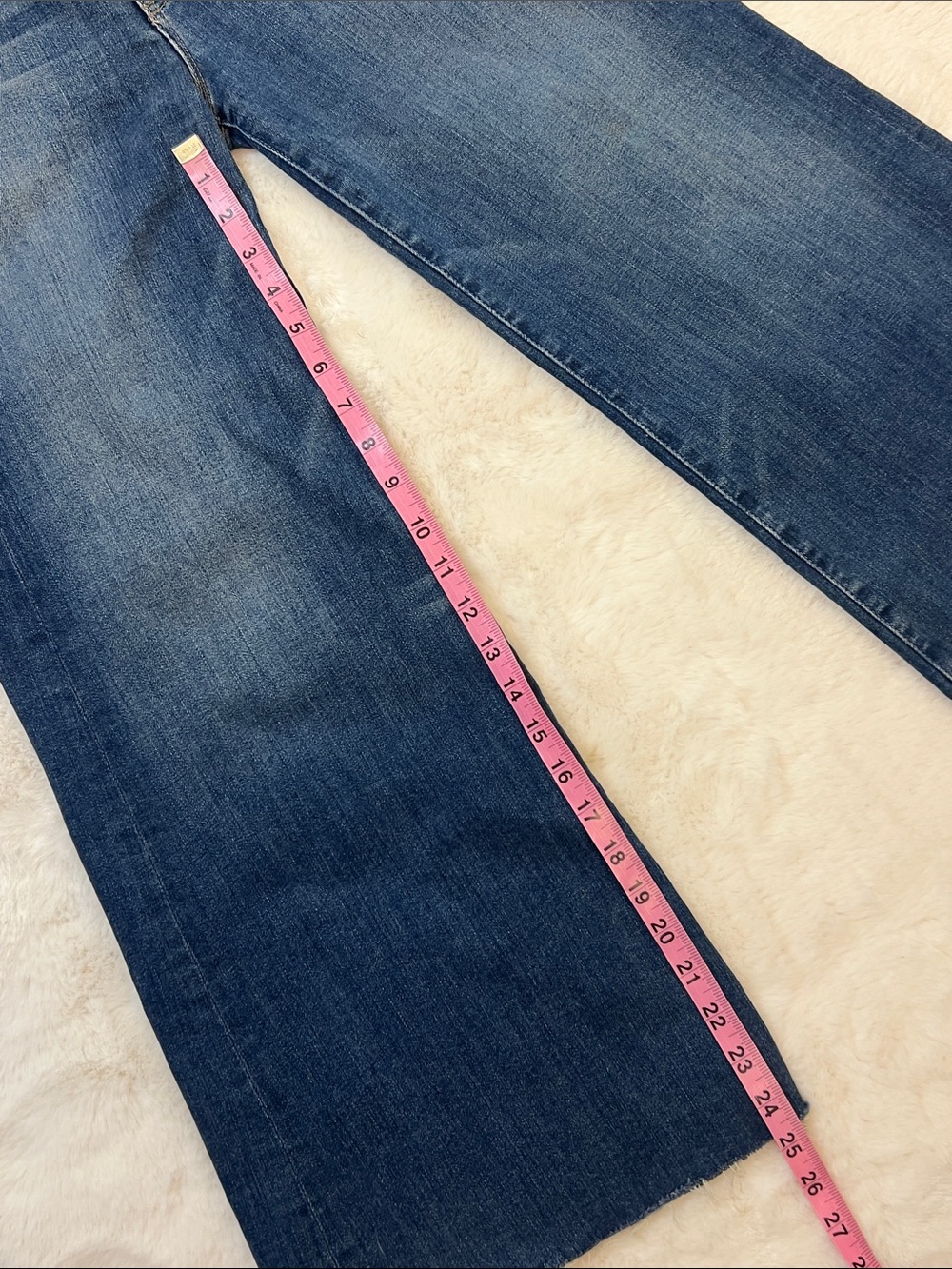 MOTHER The Swooner Roller Crop Fray High Waisted Wide Leg Jeans Size 27 - Picture 14 of 16